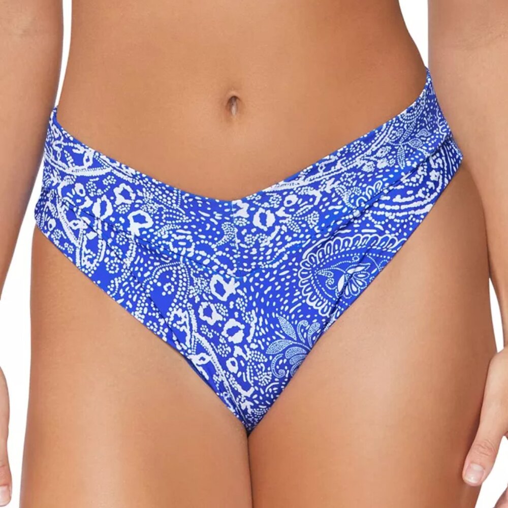 Raisins Juniors' Selina Paisley High-Waisted Bikini Bottoms NWT Sz L